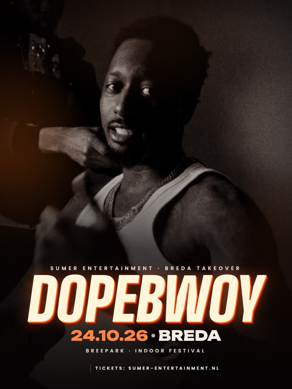 Dopebwoy live op 24 oktober in Breepark Breda